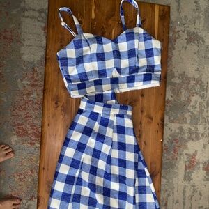 Red Dress Boutique - Blue Gingham Two-piece set